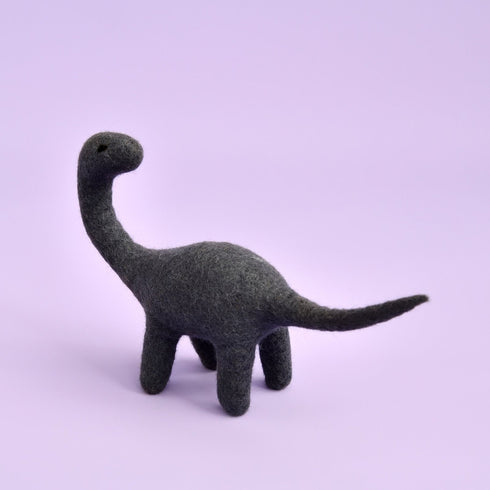 DASHDU - Dusty Dino - Charcoal Grey Felt Dinosaur